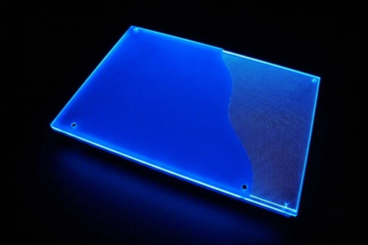 RGB Flächenlicht Blau, Musterset mit Teilfläche Opalfront