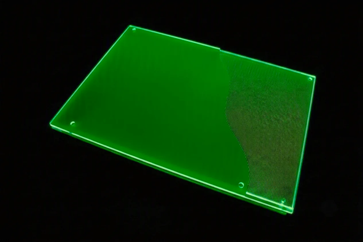 RGB Flächenlicht Grün, Musterset mit Teilfläche Opalfront